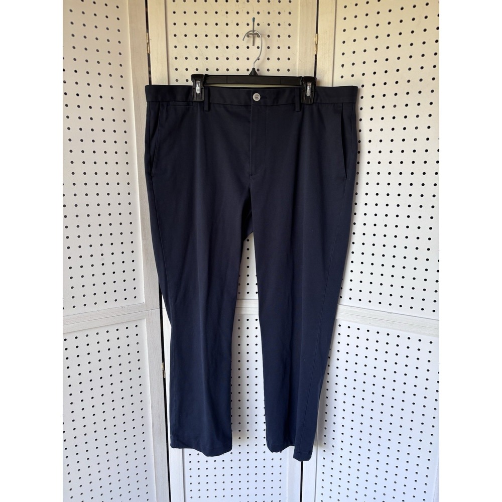 LINKSOUL Men's 38R Performance Golf Chino Pants Luxury Cotton Navy Blue